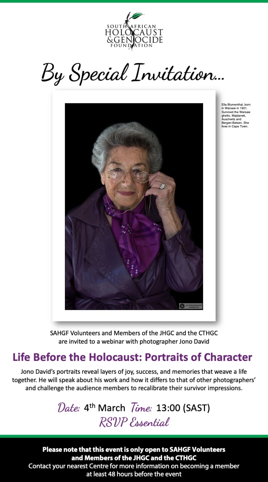 Life Before the Holocaust Portraits of Character Jono Davids CTHGC